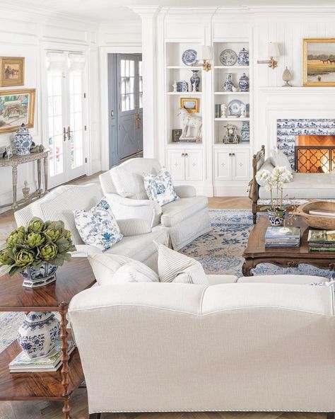 Southern Style Interior, The Fox Group, Fox Group, Sunday Scaries, Blue White Decor, Keeping Room, Southern Home, Cheap Decor, Big Time