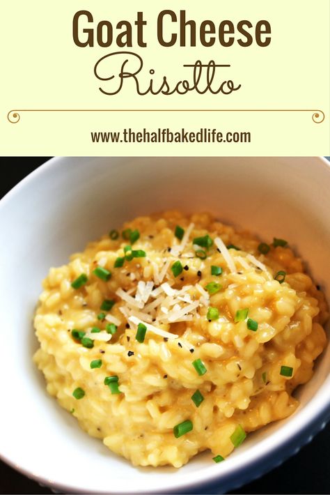 Rich & creamy risotto that is a must make for dinner! It has just a hint of goat cheese in each bite making it a perfect addition to your favorite seafood, steak or chicken dish. Goat Cheese Risotto, Cheese Risotto, Best Risotto, Creamy Risotto, Goat Cheese Recipes, Chicken Dish, Risotto Recipes, One Pound, Dinner Dishes