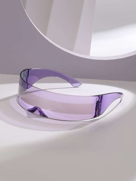 Free Returns ✓ Free Shipping On Orders $49+ ✓. Full Wrap-Around Frame Fashion Glasses- Fashion Glasses at SHEIN. Purple Glasses Aesthetic, Shein Aesthetic, Y2k Glasses, Glasses Aesthetic, Purple Glasses, Purple Y2k, Purple Aura, Sunglasses Women Fashion, Fashion Glasses