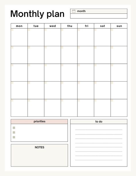 Simple Modern Printable Monthly Planner muslimahplanner #dailyplannertemplate #study_apps #studentplanner😴. Study Planner Printable Free, Planer Organisation, Work Planner Organization, Study Planner Printable, Monthly Planner Template, Weekly Planner Template, Monthly Planner Printable, Work Planner, Planner Printables Free