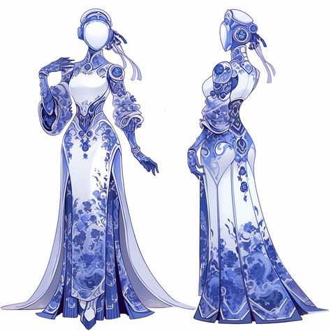 Porcelain Character Design, Fantasy Dress Concept Art, Inhuman Character Design, Warforged Character Design, Porcelain Dress, Concept Clothing, Fashion Design Drawings, Character Design References, Fantasy Clothing