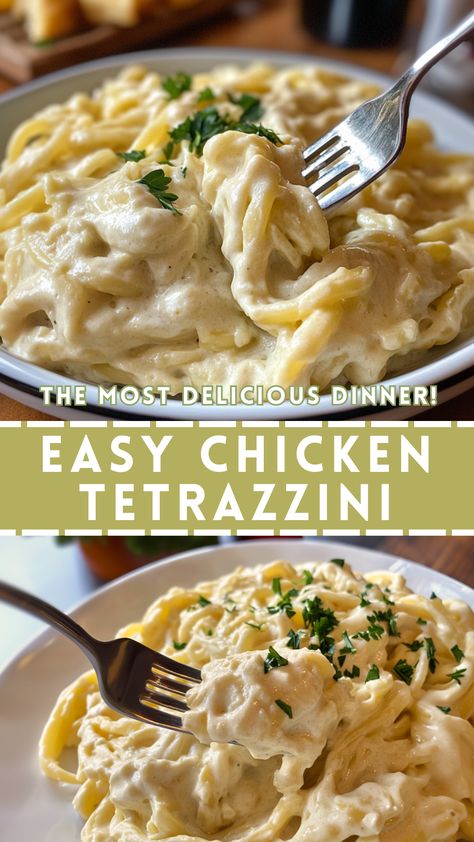 Easy Chicken Tetrazzini: The Most Delicious Dinner! Linguine Chicken Tetrazzini, Pasta Sauce With Cream Of Chicken Soup, Easy Chicken Tetrazzini Simple, Chicken Tetrazzini Casserole Easy, Million Dollar Chicken Tetrazzini, Chicken Tetrazzini Recipes Easy, Chicken Tretazzini Recipe, Tettrazini Recipe, Tetrazzini Sauce