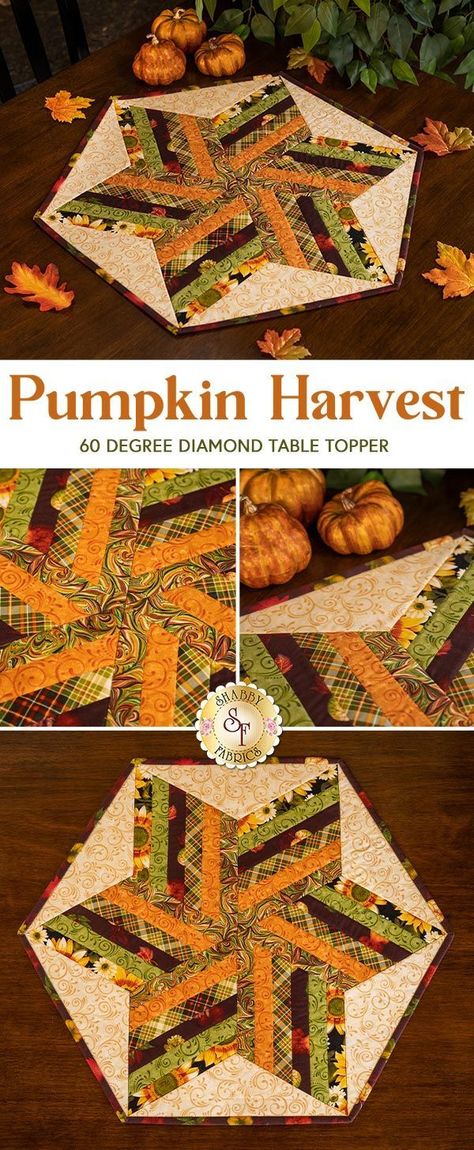 Fall Quilted Table Toppers, Octagon Table Topper Pattern Free, Quilted Table Toppers Patterns Free, Thanksgiving Table Toppers, Hexagon Table Topper, Stars Table Topper, Quilt Runners, Placemat Patterns, Halloween Mats