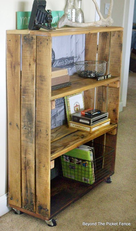 Pallet Bookshelf, Industrial Shelf, Pallet Projects Furniture, Wooden Pallet Furniture, Pallet Shelves, Industrial Shelving, Bookshelves Diy, Pallet Furniture Outdoor, Wood Pallet Projects