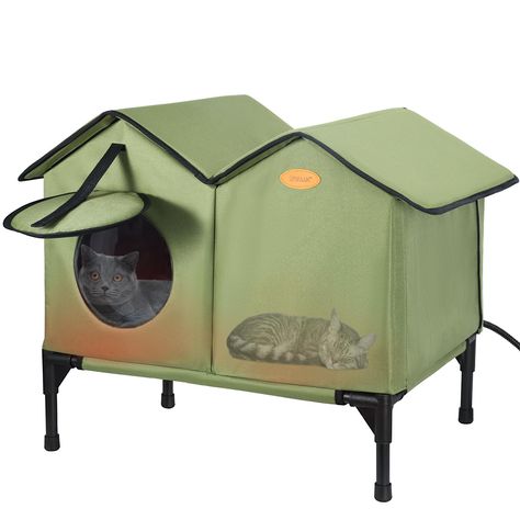 PRICES MAY VARY. 🔥【HEATED OUTDOOR CAT HOUSE】 If you are looking for an outdoor cat shelter with the convenience of a heated bed, here is the one for you! With the IPEAIN Outdoor Heated Cat House, your cat or feral cat can stay warm and comfy even in the harshest of the winters. ✅【Weather Resistant & Sturdy】 Well constructed with durable 600 denier polyester and sturdy hollow board backing, the outside cat house is durable, waterproof, insulated with plush heating pad, providing a safe, warm, co Heated Outdoor Cat House, Kitten Stuff, Insulated Cat House, Outside Cat House, Heated Cat House, Outdoor Cat Shelter, Feral Cat Shelter, Feral Cat House, Multiple Cats