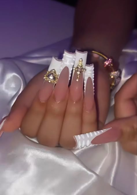 Baddie White Acrylic Nails, Xl Baddie Nails, White French Long Acrylic Nails, Long White French Tip Nails With Diamonds, Xl Long Acrylic Nails Square French Tip, Xl Long Acrylic Nails French Tip, White Baddie Nails, Long Tapered Square Nails White, Long White Nails