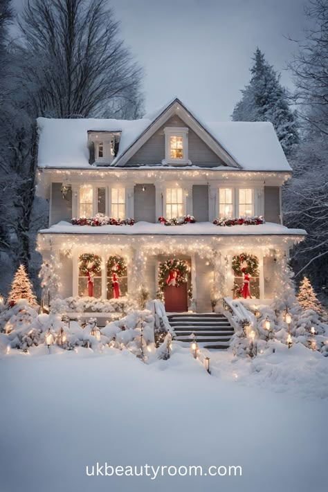 Christmas is a special time, and putting up decorations is one of the best parts! They bring not only a sense of holiday charm but also a heartwarming atmosphere that unites family and friends. This post lists 13 great Christmas decor ideas. Classy Christmas Lights On House Angels, Christmas House Aesthetic Exterior, Christmas Aesthetic House Outside, Christmas Mansion Aesthetic, Christmad House Lights, Winter Christmas Scenes, Elegant Christmas Decor, Christmas Feeling, Outdoor Christmas Lights