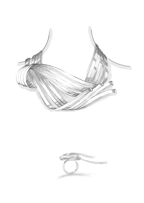 View Sketch, Jewellery Sketch, Jewellery Illustration, Wedding Jewelery, Art Jewelry Design, Jewellery Design Sketches, Necklace Top, Jewelry Illustration, Body Adornment