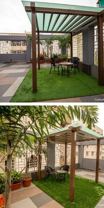 Outdoor Sitting Design Ideas Sitting Design, Klein Balkon Decor, Roof Terrace Design, Terrace Garden Ideas, Outdoor Sitting, Roof Garden Design, Small Balcony Garden, Terrace Garden Design, Terrace Decor