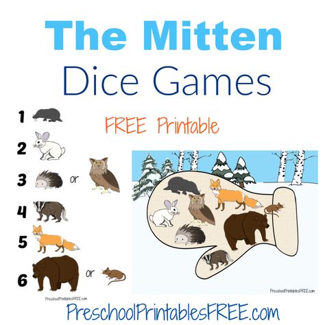 The Mitten Activities, Crafts, and Printables for Preschoolers - The Activity Mom Mitten Games For Preschool, The Mitten Printables Free, The Mitten Animals Free Printable, The Mitten Characters Printable Free, The Mitten Free Printables, Jan Brett Activities Preschool, Mitten Activities Preschool, The Mitten Activities Preschool, Mitten Book Activities