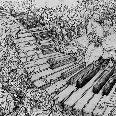 Piano - CD Cover on Behance Piano Sketch, Piano Drawing, Grandpa Tattoo, Wave Drawing, Piano Art, Music Tattoo Designs, Music Drawings, Music Coloring, Poetry Art