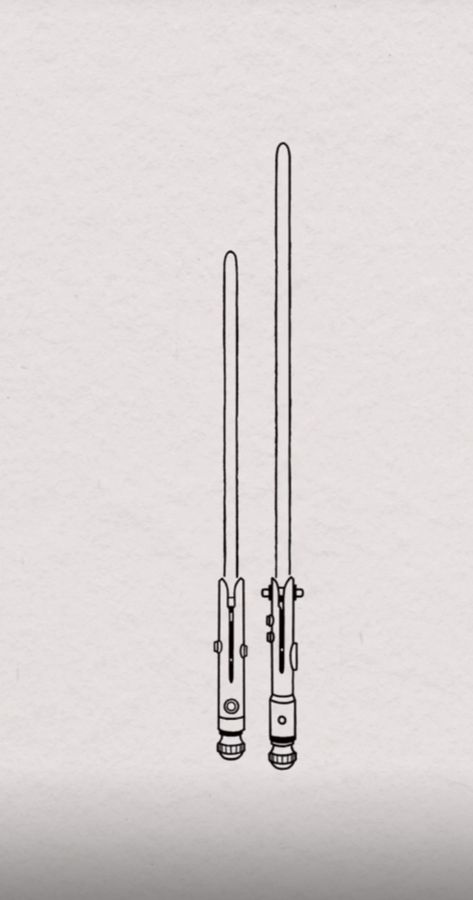 Ashoka Tano Lightsaber Wallpaper, Starwars Fine Line Tattoo, Minimalist Lightsaber Tattoo, Anikan Skywalker Tattoo Ideas, Ahsoka Lightsaber Drawing, Simple Lightsaber Tattoo, Lightsaber Tattoo Minimalist, Minimalist Star Wars Tattoo Ahsoka, Fine Line Tattoo Star Wars