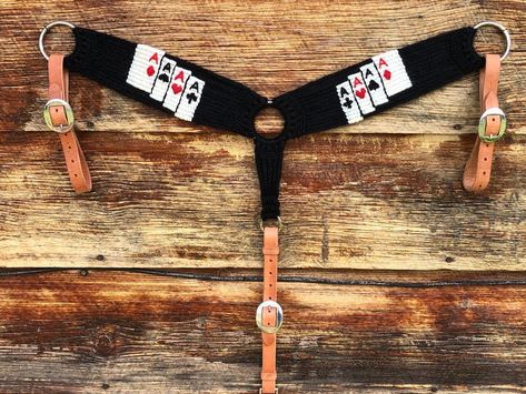 Cards Suits Mohair Breast Collar Mohair Cinch Making, Mohair Breast Collar, Breast Collars For Horses, Cute Horse Tack, Mercedes Accessories, Barrel Racing Tack Sets, Horse Tack Ideas, Barrel Racing Tack Rodeo, Bling Horse Tack