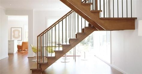 A Guide to Staircase Styles- Sina Architectural Design | Toronto Custom Homes U Stairs Design, U Shaped Stairs, U Shaped Staircase, Wooden Staircase Design, Luxury Stairs, Staircase Styles, Cantilever Stairs, Staircase Landing, Circular Stairs