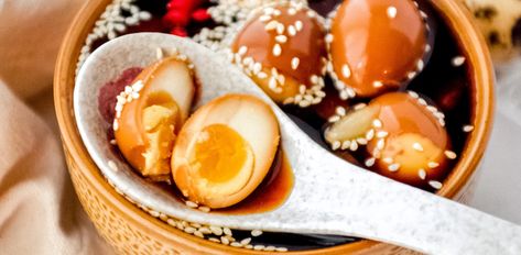 Spicy Marinated Quail Eggs | Spring Creek Quail Eggs Marinade Sauce, Quail Eggs, Easy Eggs, Rice Wine Vinegar, Rice Wine, Korean Food, Dumplings, The Table, Spice Up