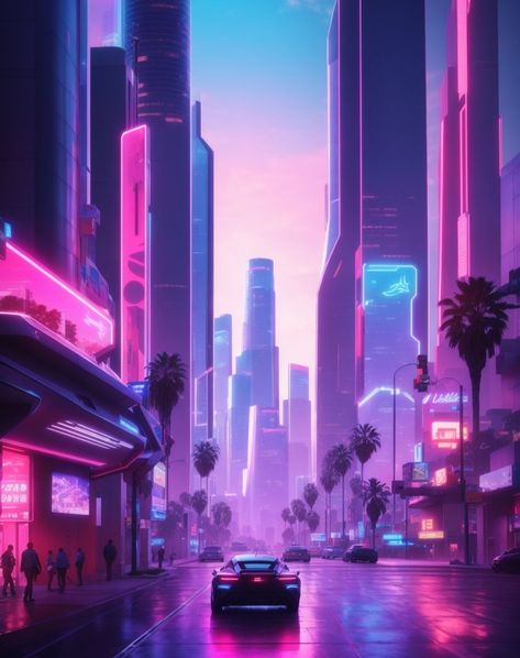 A futuristic cityscape in Los Angeles with a modern environment and neon lights. . . Follow for more... 🔥 . . #losangeles #digitalart #aiart #futuristic Futuristic Cityscape, Modern Environment, City Of Angels, Neon Lights, Neon Lighting, Follow For More, Cityscape, Planets, Digital Art