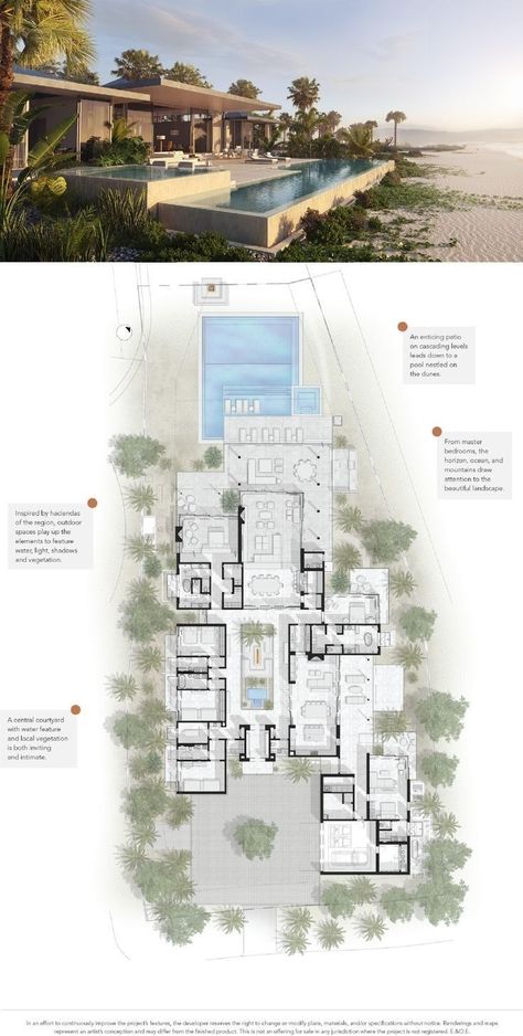 Resort Plan, Hotel Floor Plan, Beachfront House, Courtyard House Plans, Mansion Floor Plan, Villa Plan, Architectural Floor Plans, Model House Plan, Courtyard House