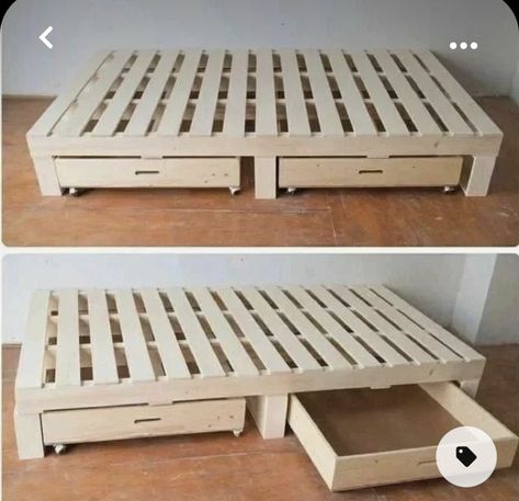 Diy Pallet Bed Ideas, Pallet Bed Ideas, Diy Pallet Decoration, Attic Bed, Diy Pallet Bed, Pallet Beds, Pallet Bed, Pallet Sofa, Diy Bed Frame