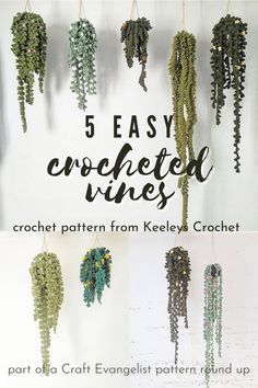 Plant Vines, Crochet Plants, Mode Crochet, Easy Crochet Projects, Crochet Plant, Crochet Design Pattern, Fun Crochet Projects, Crochet Clothes Patterns, 자수 디자인