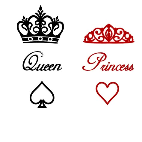 Queen And Princess Tattoo, Princess Tattoo Writing, Queen Tattoo Ideas, Princess Crown Tattoos, King Crown Tattoo, King Queen Tattoo, Queen Crown Tattoo, Small Crown Tattoo, King And Queen Sweatshirts