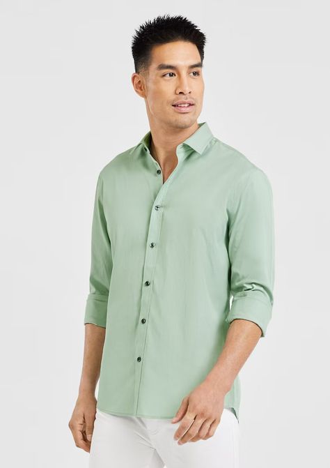 Light Green Clay Lyocell Shirt | Men's Tops | Tarocash AU Pastel Green Shirt Outfit, Light Green Shirt Outfit Men, Light Green Shirt Outfit, Green Shirt Outfit Men, Green Shirt Outfit, Green Shirt Outfits, Green Shirt Men, Light Green Shirt, White Pants Men