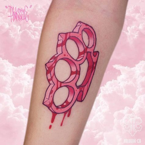 follow @pinkbuckys for more 🌸 Candy Gore Tattoo, Cute Gore Tattoo, Abstract Tatoos, Cute Goth Tattoo, Bubblegum Tattoo, Cute Horror Tattoo, Pastel Tattoo, Gamer Tattoos, Petit Tattoo