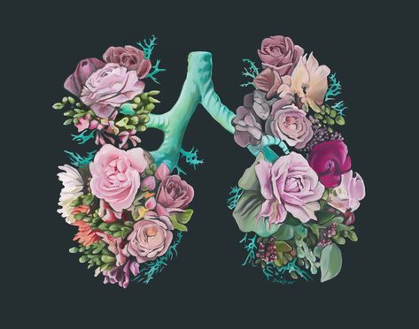 Floral Lungs, Lungs Art, Medical Art, Gcse Art, Art Series, Anatomy Art, Lungs, Art Inspo, Fine Art Paper