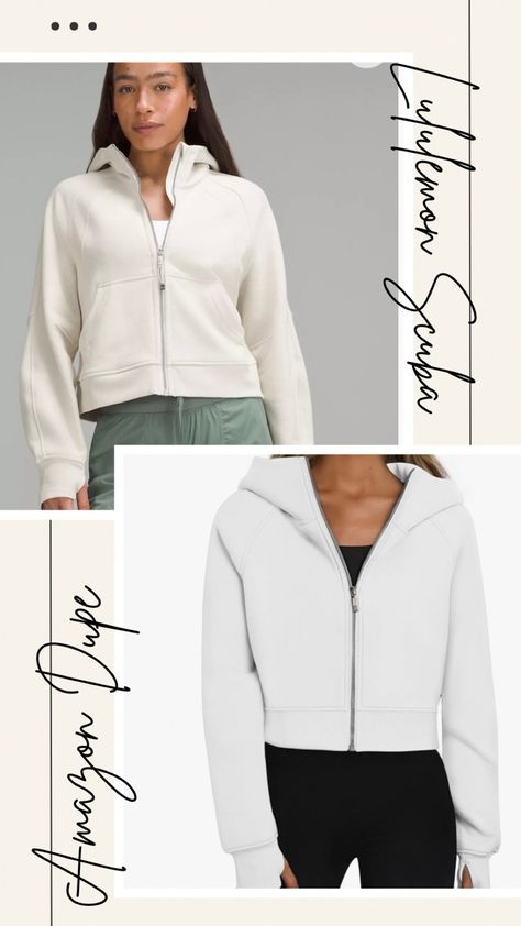 Athleisure, dupes, Amazon Lululemon Scuba Full Zip, Lululemon Scuba, Zip Up Hoodies, All The Colors, Zip Ups, Queen