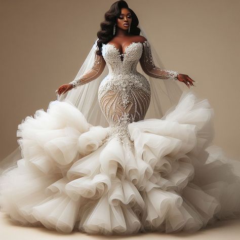 Nanice Weddings | Wedding dresses in Accra | STATEMENT PIECES! Luxury zone only!!!🌟 #bridalmagic💕🥰❤️ 🥳To custom and recreate any of these designs in reality contact our team of able… | Instagram Wedding Dress Poses, Lobola Celebration, Nice Wedding Dresses, Exotic Wedding Dress, Wedding Dresses Black Women, Extravagant Wedding Dresses, Glam Wedding Dress, Couture Wedding Dresses, Extravagant Wedding