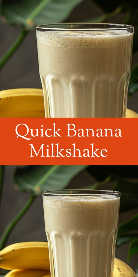 Need a quick refreshment? This banana milkshake is ready in minutes! Banana Milkshake Recipe, Banana Shake, Milkshake Recipe, Banana Milkshake, Easy To Make Desserts, Banana Milk, Light Snacks, Milkshake Recipes, Banana Slice