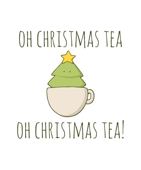 Song Singing, Tea Puns, Christmas Cards Drawing, Cute Christmas Cards, Christmas Puns, Holiday Tea, Love Puns, Christmas Doodles, Christmas Card Art