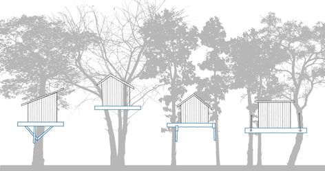 Treehouse Design Architecture, Treehouse Construction, Tree Diagram, Civil Construction, Tree House Designs, Live Tree, Arch Daily, Building Structure, Architect House