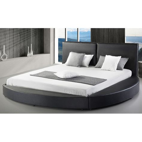 Found it at Wayfair.co.uk - Laval Super King Upholstered Bed Frame Contemporary Platform Bed, Luxe Bed, Design Ložnic, Round Bed, Bed Platform, King Upholstered Bed, Modern Platform Bed, Round Beds, Water Bed