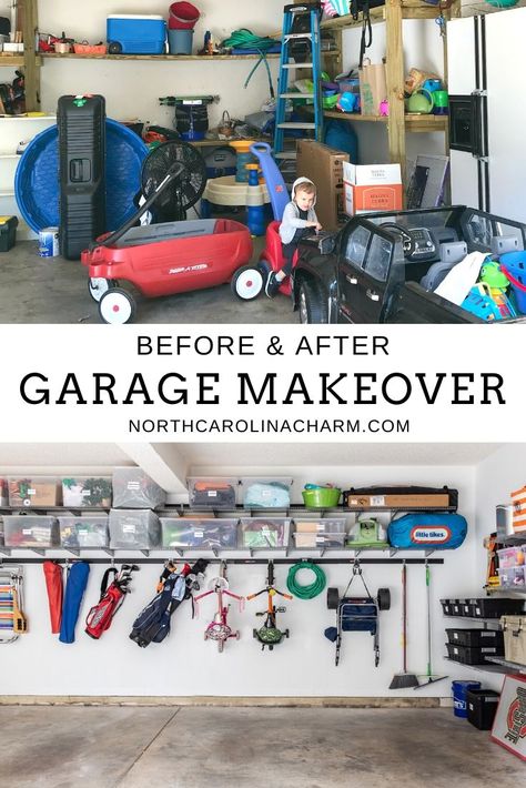 Garage Wall Storage, Garage Storage Inspiration, Garage Organization Tips, Garage Organisation, Garage Shelves, Garage Storage Ideas, Tandem Garage, Small Garage, Garage Organize