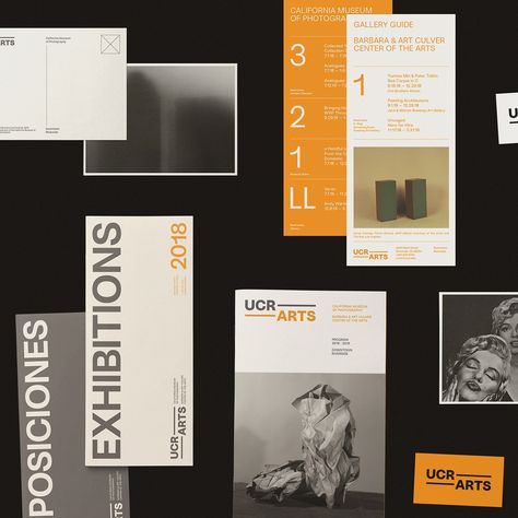 Rebranding by Forth + Back of the visual identity for the art museum and cultural center, UCR ARTS. Leaflet Layout, Typeface Typography, Museum Identity, Event Brochure, Museum Branding, Speculative Design, Trifold Brochure Design, Mockup Photoshop, Leaflet Design