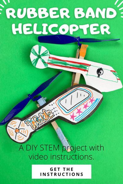 Make a rubber band helicopter. STEM project for kids. Helicopter Stem Activity, Rubber Band Helicopter, Diy Stem Projects, Steam Kids, Stem Club, Stem Elementary, Teaching Stem, Steam Projects, Stem Steam