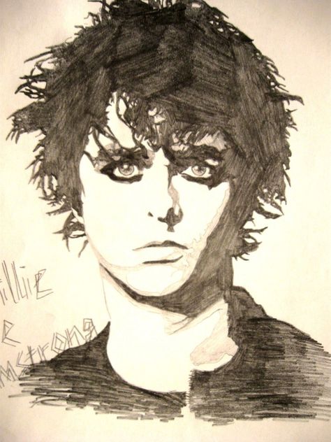 Someone made this sketch of Billie Joe Armstrong love it! Sketchbook Fillers, Band Artwork, Green Day Billie Joe, Joe Armstrong, Billie Joe Armstrong, Celebrity Drawings, Diy Art Projects, Linkin Park, Green Day