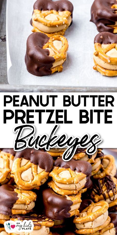 Gooey peanut butter pretzel bites taste just like a buckeye with a crunch. Sweet peanut sandwiched between two pretzels and then dipped in lucious chocolate for an easy no bake treat. Peanut Butter Pretzel Bites, Christmas Food Treats, Peanut Butter Pretzel, Peanut Butter Desserts, Oreo Dessert, Easy Peanut Butter, S'mores, Butter Chocolate, Vegan Sweets