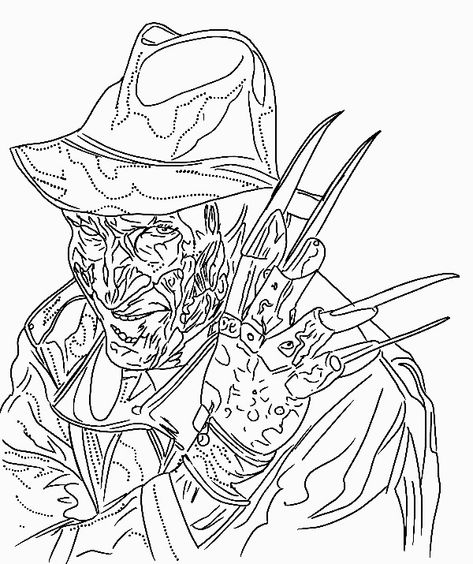 Freddy Krueger Drawing, Freddy Krueger Tattoo, Horror Movie Tattoos, Stencil Outline, Scary Drawings, Cool Tattoo Drawings, Movie Tattoos, Tattoo Outline Drawing, Scary Tattoos