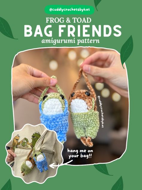 Toad Bag, Crochet Tutorial Pattern, Crochet Frog, Frog And Toad, Amigurumi Free Pattern, Toad, Crochet Tutorial, Amigurumi Pattern, Bag Pattern