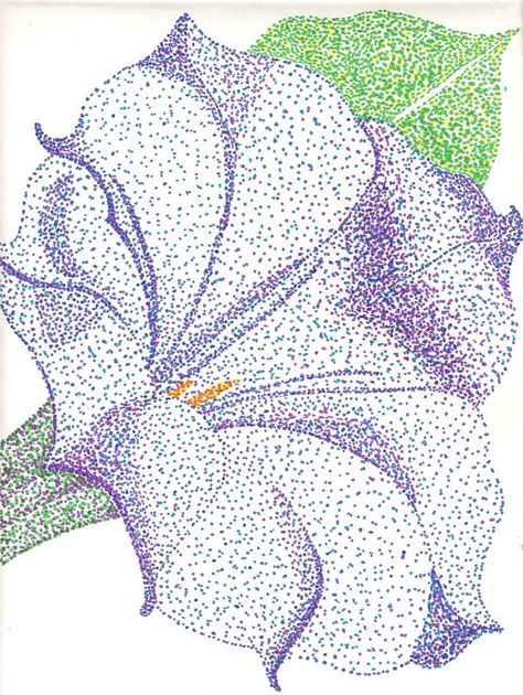 Pointillism Flower by Andarta.deviantart.com on @DeviantArt Pointillism Flower, Pointilism Art Ideas, Pointilism Art, Pointalism Art, Stippling Drawing, Dotted Drawings, 7th Grade Art, Pencil Drawings Of Flowers, Stippling Art