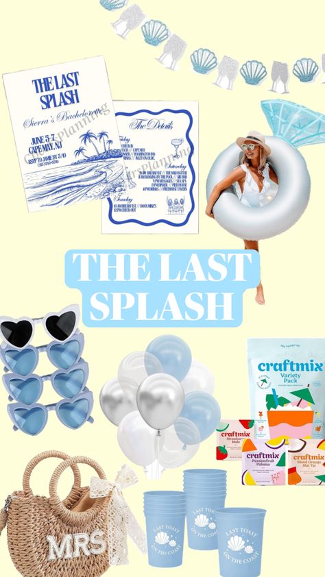 #thelastsplash #lasttoastonthecoast #beachparty #beachbachelorette #bacheloretteinspo #bacheloretteparty #bachelorettetheme #partytheme #themes #bachparty #poolparty #coastalaesthetic #coastal #beachy Lash Splash Bachelorette, Aquamarine Party, Beachy Bachelorette Party, The Last Splash, Last Splash Bachelorette Party, Last Splash Bachelorette, Summer Bachelorette, 29 Birthday, Bachelorette Party Theme