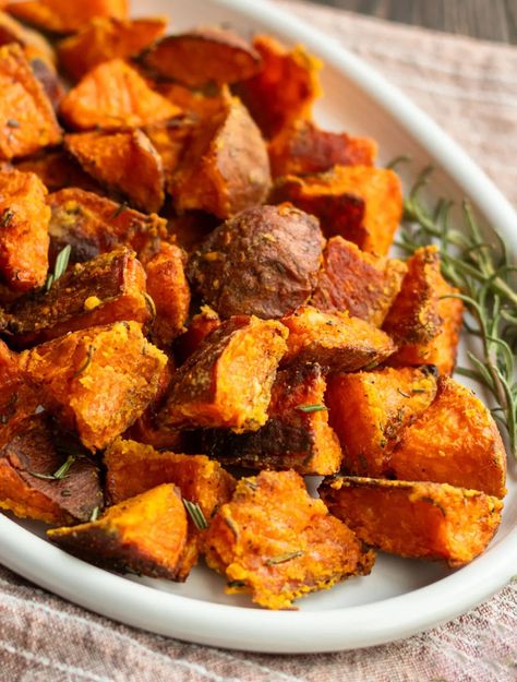 Crispy Roasted Sweet Potatoes - Once Upon a Chef Once Upon A Chef Recipes, Christmas Pastries, Once Upon A Chef, Cook Smarts, A Chef, Sweet Potato Recipes, Roasted Sweet Potatoes, Chef Recipes, Vegetable Sides