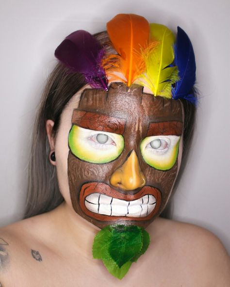 Tiki Makeup, Fantasy Play, Tiki Mask, Play Station, Crash Bandicoot, Up Girl, Carnival Face Paint, Mask, Halloween