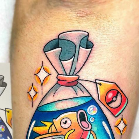 Magikarp Tattoo, Shiny Magikarp, Pokemon Tattoos, Pokemon Tattoo, Tattoo Design, Pokemon, Tattoos, Design, Pokémon