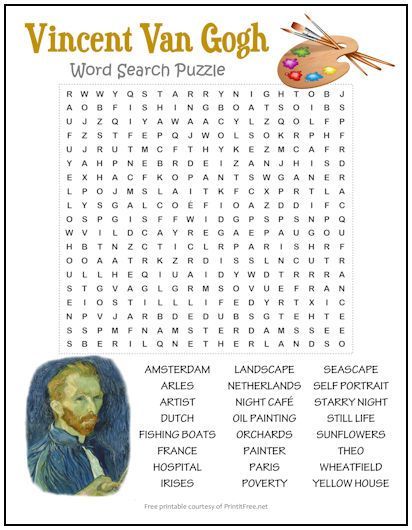 He created over 2,000 artworks during his short lifetime, but still died a pauper – now he’s featured here in our Vincent Van Gogh Word Search Puzzle. Share with your students to help them learn more about this important figure in art history. Art Word Search, Van Gogh For Kids, Tea Party Activities, Artist Van Gogh, Saturday Cartoon, Kids Routine Chart, Substitute Teaching, English Teaching Resources, Teaching Lessons