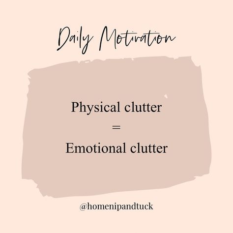 • M O T I V A T I O N • Physical clutter often translates directly to mental clutter 🤯 A disorganised, chaotic environment can overwhelm the mind, making it difficult to focus and causing unnecessary stressful 😔 So, if you’re feeling a bit overwhelmed, start by decluttering a small space, and watch how it kickstarts a positive ripple effect in your emotional wellbeing ✨ Anyone else notice the correlation? And if so, did it help to let go of some possessions? Let me know below 👇🏻 E x #Ho... Mental Clutter, Ripple Effect, Emotional Wellbeing, Professional Organizer, Let Go, Small Space, The Mind, Declutter, Letting Go