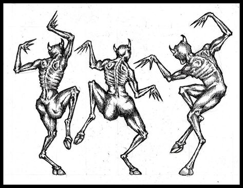 3 Devils Dancing by OldJoeBlind Mermaid Paintings, Tattoo Mermaid, Art Vampire, Medieval Tattoo, Medieval Drawings, Dengeki Daisy, Devil Tattoo, Demon Tattoo, Fantasy Mermaids