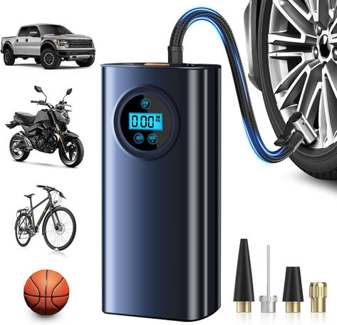 ((Save 80.0% on select products from Ahcorod with promo code 802GICHP, through 1/16 while supplies last.)) Air Compressor - Equippedwith 20000mAh rechargeable upgradable battery. It can be used without connecting a cable . 1-2 hours of continuous operation. Ideal for inflating cars, motorbikes, bicycles, balls and other inflatables. Charges for 3s to power up before First use. Portable Air Pump, Handyman Projects, Tire Pressure Gauge, Portable Air Compressor, Motorcycle Tires, Tire Inflator, Tire Repair, Pressure Gauge, Motorcycle Bike