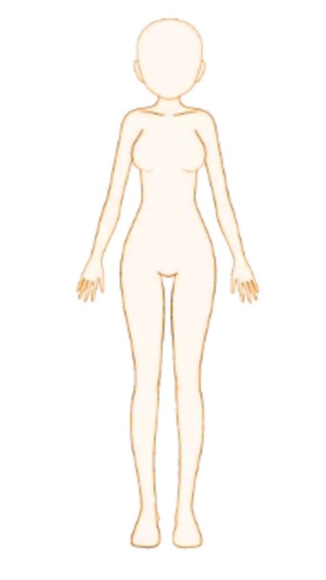 Free Body Sketches To Use, Paper Doll Body Drawing, Paper Doll Body Template, Paper Doll Body Base, Blank Body Template Female, Doll Body Drawing, Blank Body Template, Paper Doll Face, Body Stencil